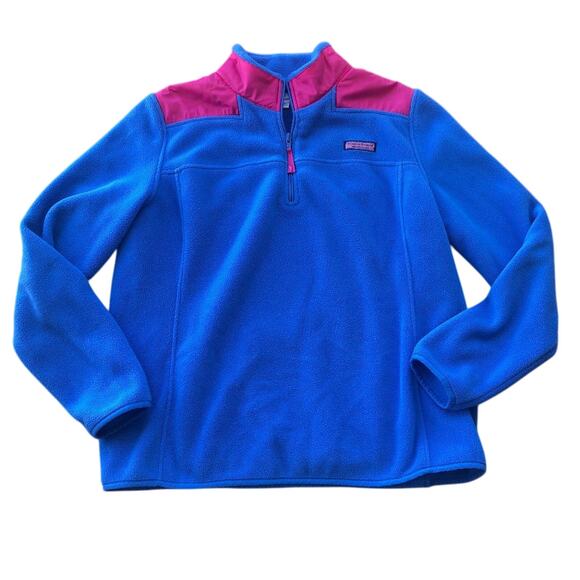 Vineyard Vines Women's Blue Pink Quarter Zip Pullover - Picture 1 of 5